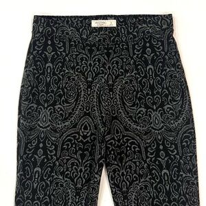 Abercrombie & Fitch Black & Grey Paisley Jacquard Patterned Leggings Small EUC